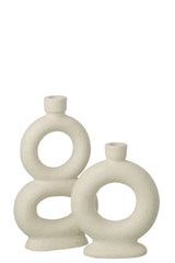 J-LINE VAAS SOLIFLORE 2 RINGEN STEENGOED OFF-WHITE GROOT 28CM - Tuincentrum Lopik