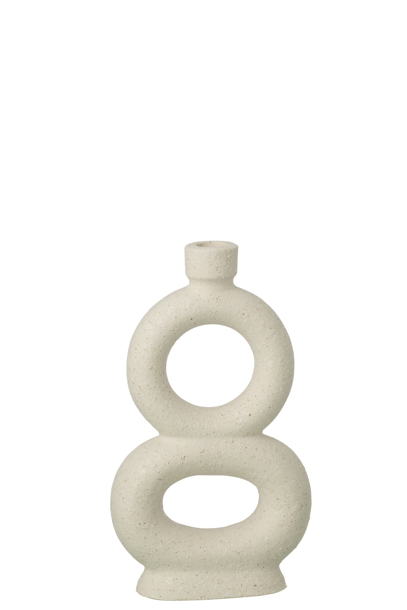 J-LINE VAAS SOLIFLORE 2 RINGEN STEENGOED OFF-WHITE GROOT 28CM - Tuincentrum Lopik