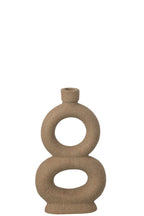 J-LINE VAAS SOLIFLORE 2 RINGEN STEENGOED TAUPE GROOT 28CM - Tuincentrum Lopik
