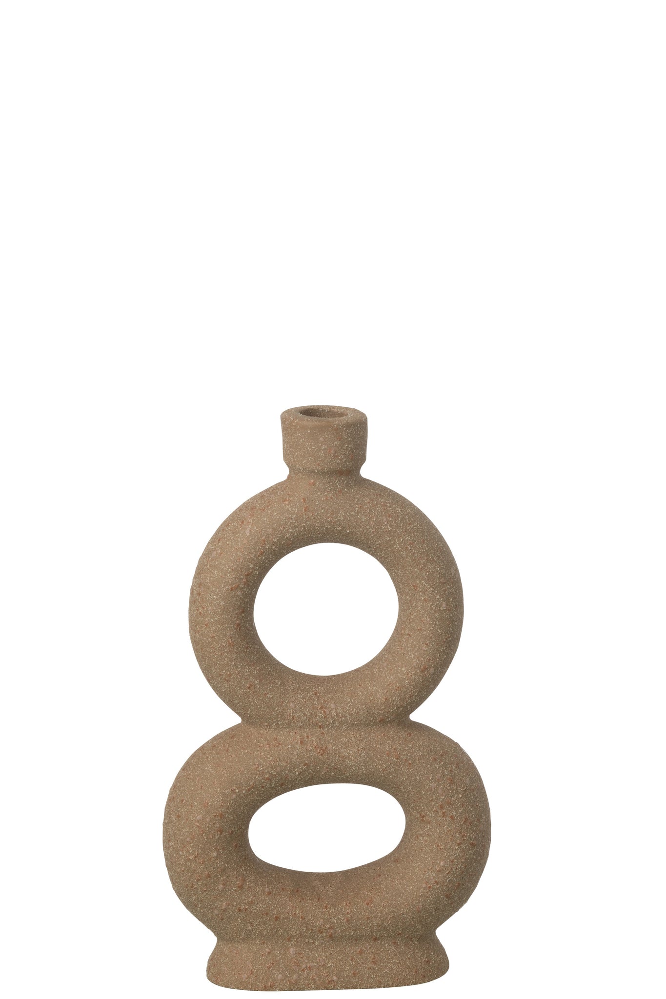 J-LINE VAAS SOLIFLORE 2 RINGEN STEENGOED TAUPE GROOT 28CM - Tuincentrum Lopik