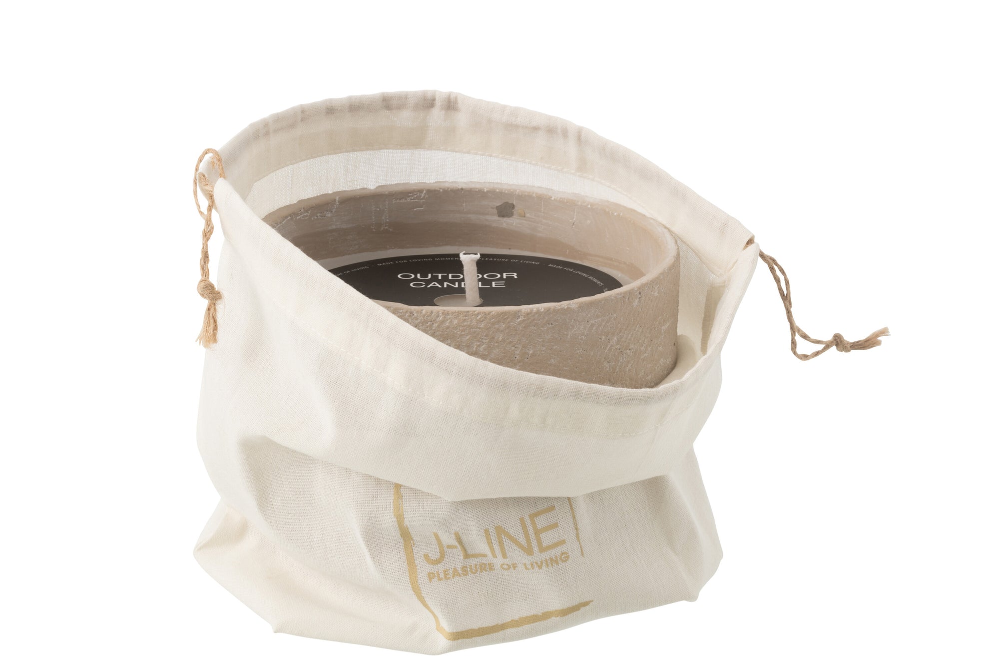 J-LINE OUTDOOR KAARS ROND LICHTBEIGE MEDIUM 31U - Tuincentrum Lopik