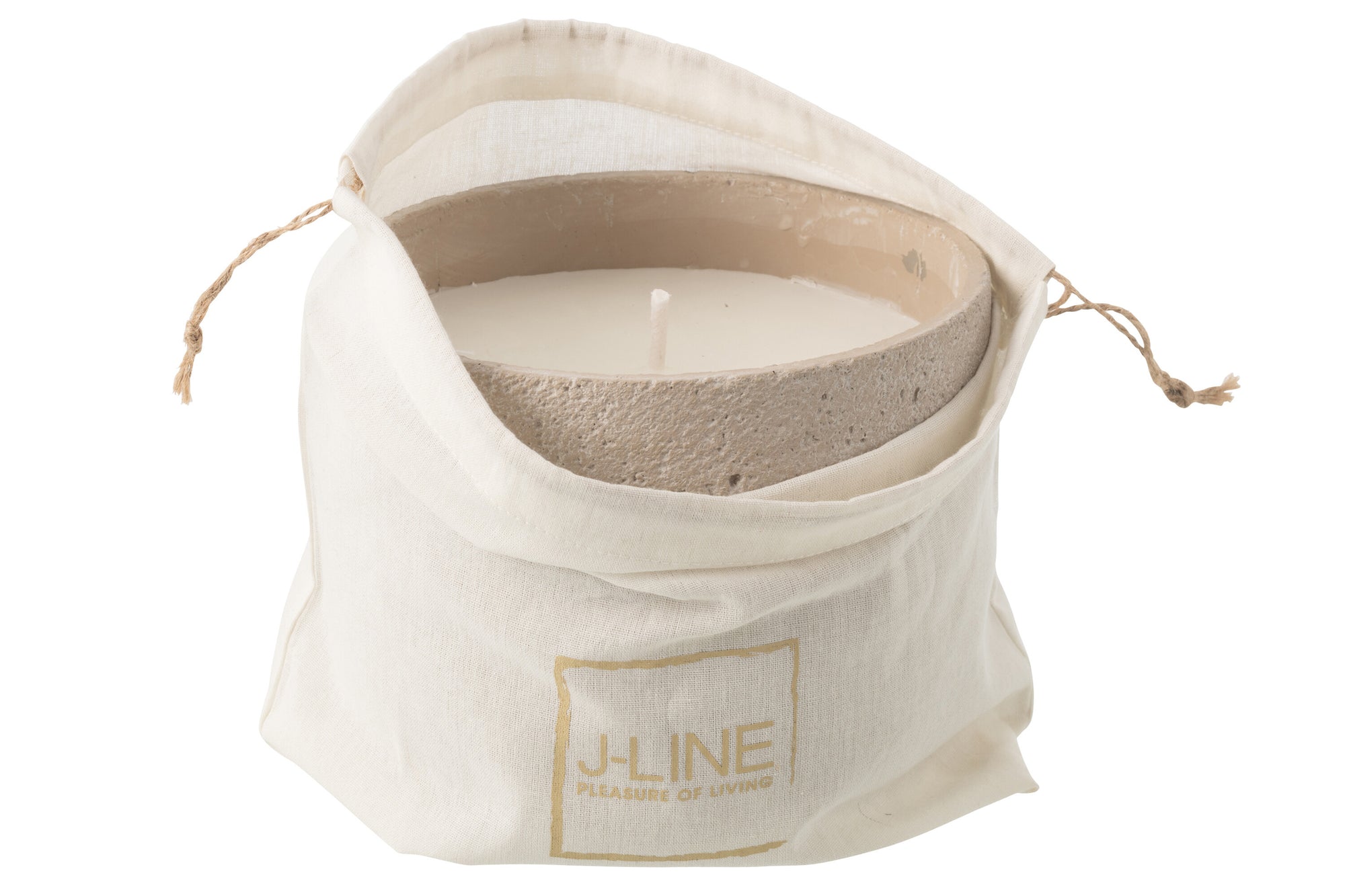 J-LINE OUTDOOR KAARS ROND LICHT BEIGE GROOT 47U - Tuincentrum Lopik