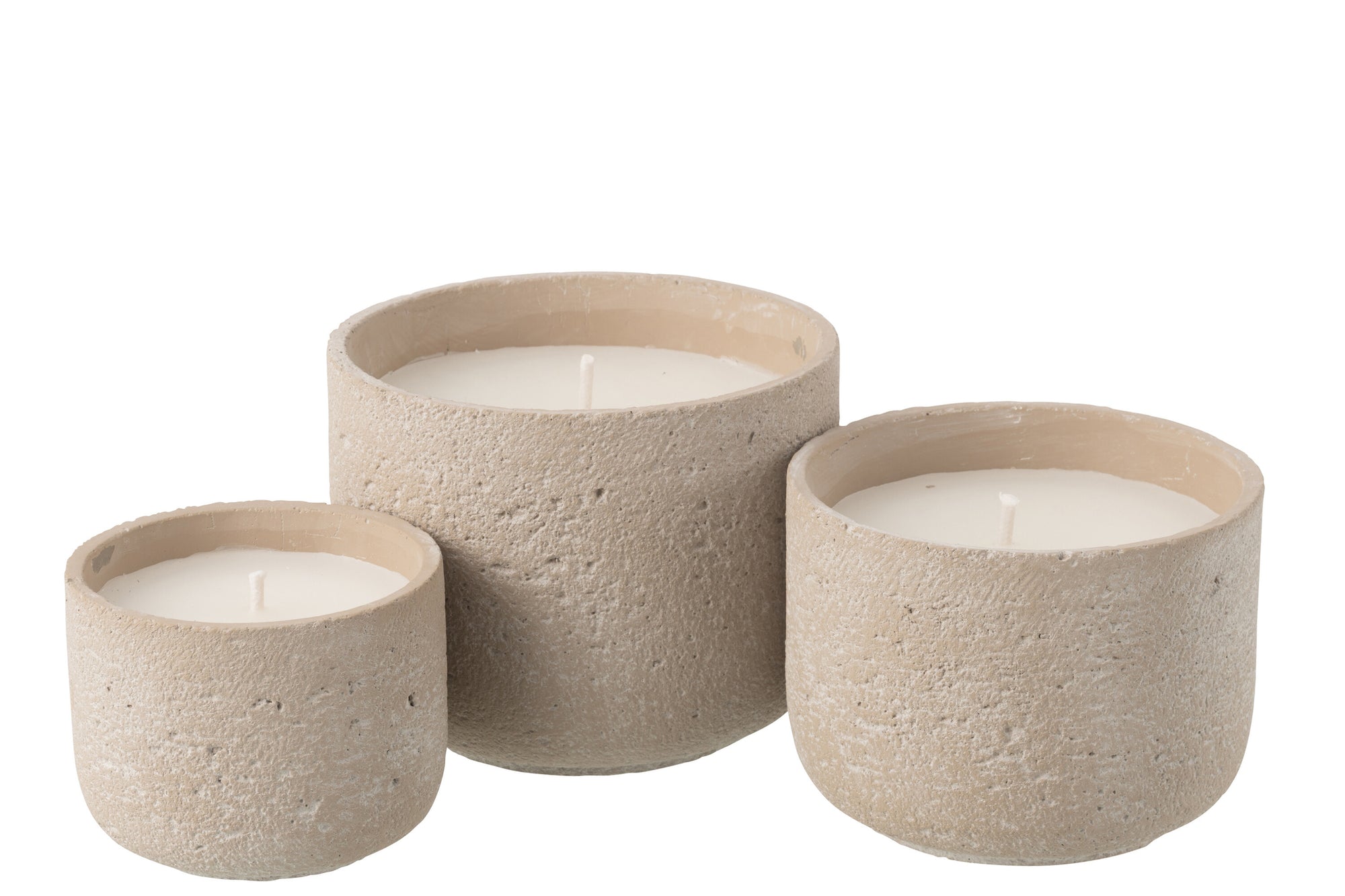 J-LINE OUTDOOR KAARS ROND LICHT BEIGE GROOT 47U - Tuincentrum Lopik