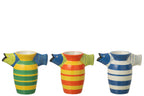 J-LINE VASE FISCH GESTREIFT DOLOMIT BLAU/WEISS