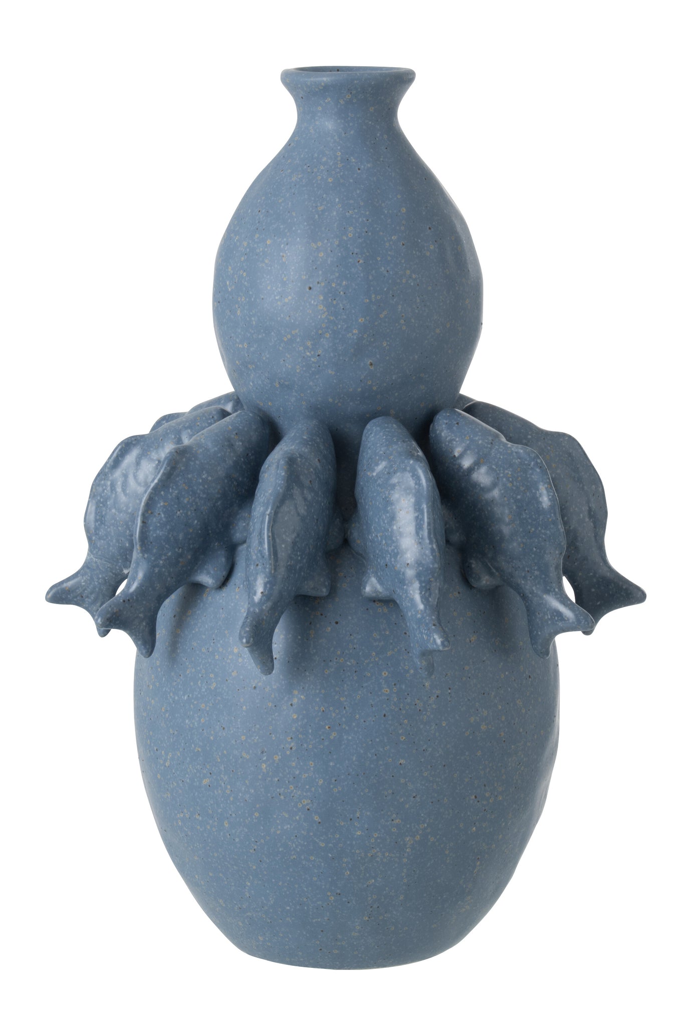 J-LINE VASE FISH CERAMIC BLUE LARGE