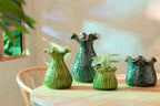 J-LINE VASE RONNY IRREGULAR CLAY GREEN SMALL