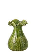 J-LINE VASE RONNY IRREGULAR CLAY GREEN SMALL