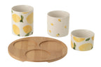 Appetizer Set Lemon Ceramic White/Yellow Small - Tuincentrum Lopik