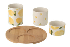 Appetizer Set Lemon Ceramic White/Yellow Small - Tuincentrum Lopik