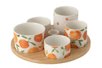 Appetizer Set Orange Ceramic White/Orange Large - Tuincentrum Lopik