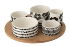 Appetizer Set Ceramic White/Black Large - Tuincentrum Lopik