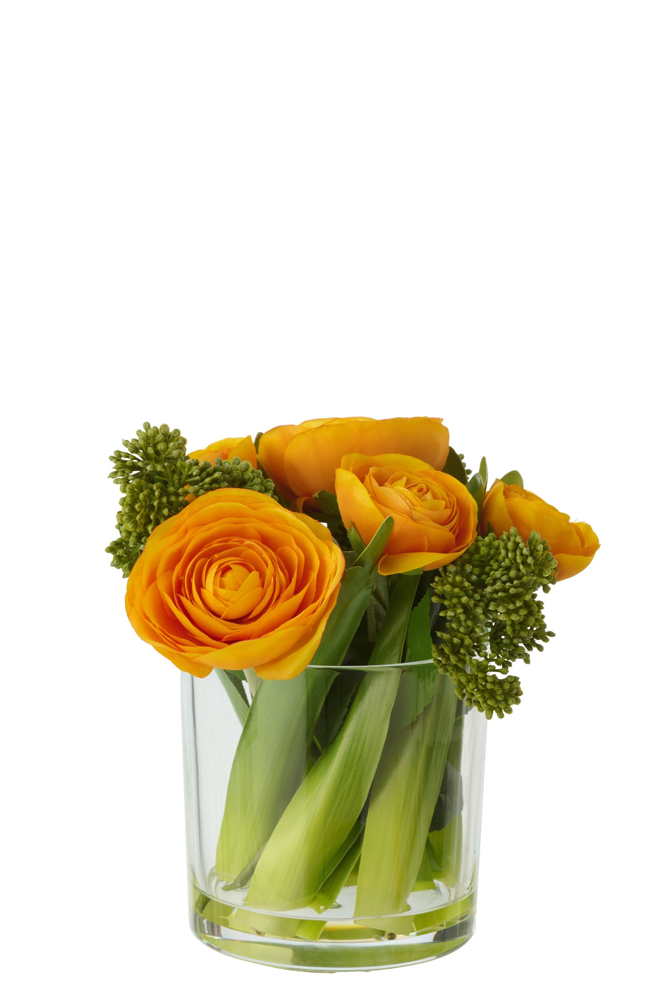 Ranunculus In Vase Fabric Yellow/Transparent Small - Tuincentrum Lopik