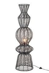 Zwarte metalen vloerlamp met touw - Tuincentrum Lopik