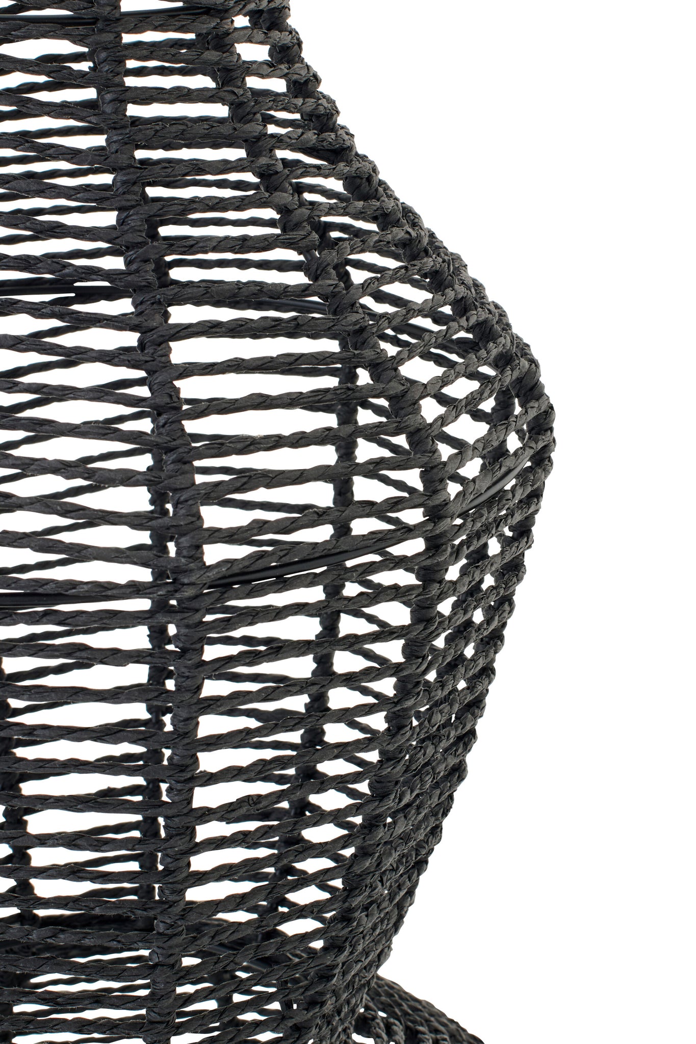 Zwarte metalen vloerlamp met touw - Tuincentrum Lopik