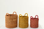 Set Of 3 Basket Raffia Multi - Tuincentrum Lopik