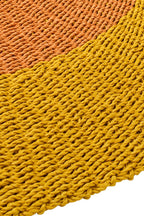 Teppich gestreift Raffia Warmgelb/Dunkelorange