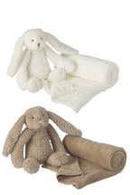 Rabbit +  Blanket Polyester White/Beige Assortment Of 2 - Tuincentrum Lopik
