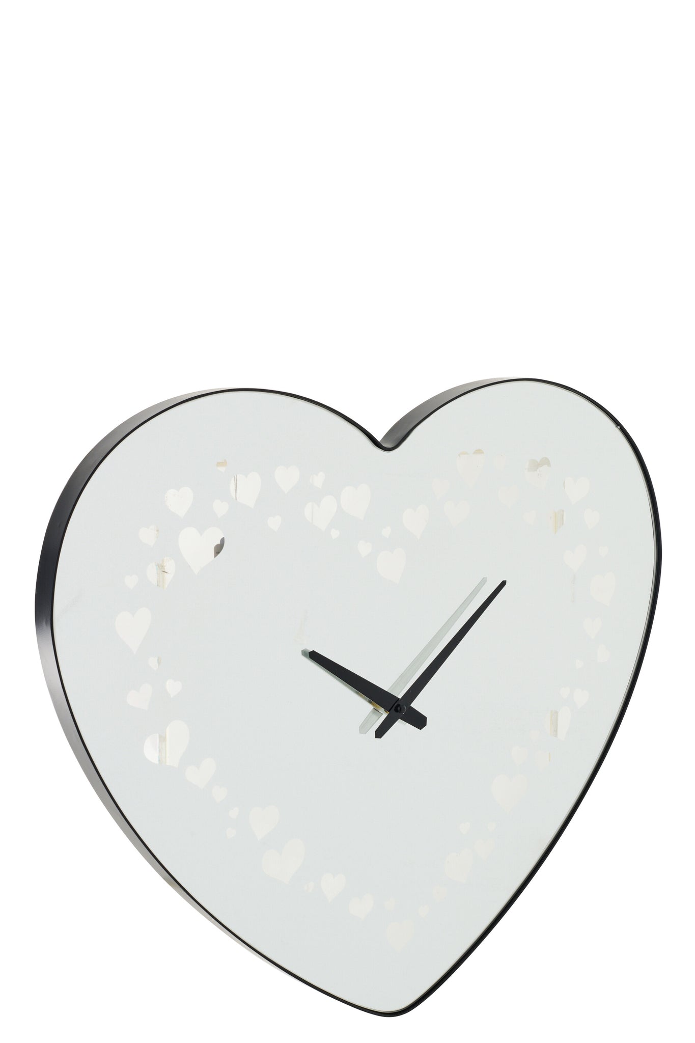 J-LINE WALL CLOCK HEART GLASS BLACK - Tuincentrum Lopik