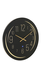 J-LINE WALL CLOCK LED YELLOW LIGHT GLASS BLACK - Tuincentrum Lopik