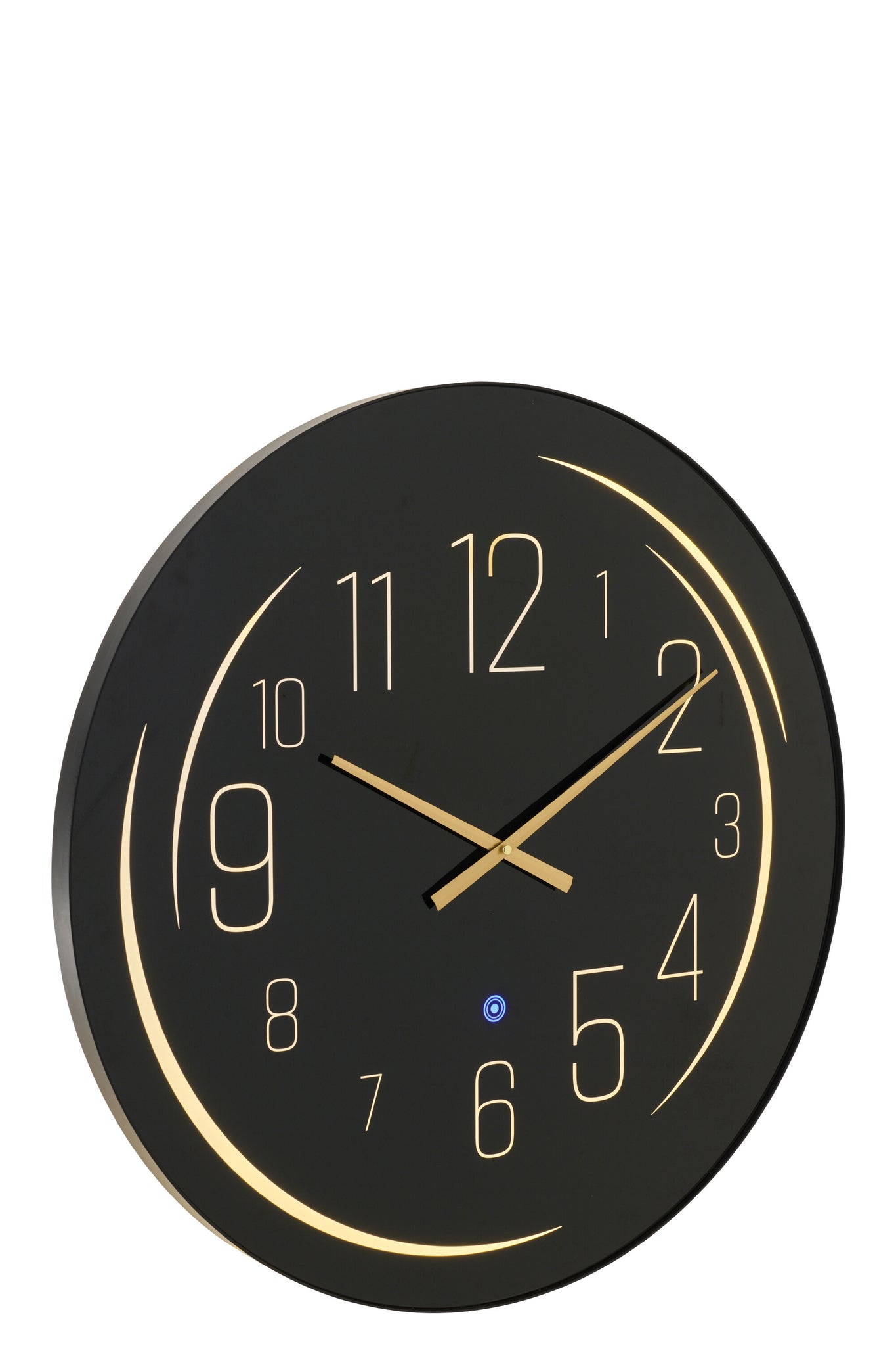 J-LINE WALL CLOCK LED YELLOW LIGHT GLASS BLACK - Tuincentrum Lopik