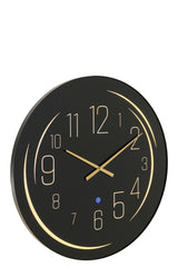 J-LINE WALL CLOCK LED YELLOW LIGHT GLASS BLACK - Tuincentrum Lopik