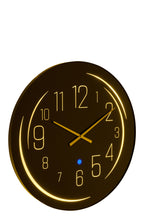 J-LINE WALL CLOCK LED YELLOW LIGHT GLASS BLACK - Tuincentrum Lopik