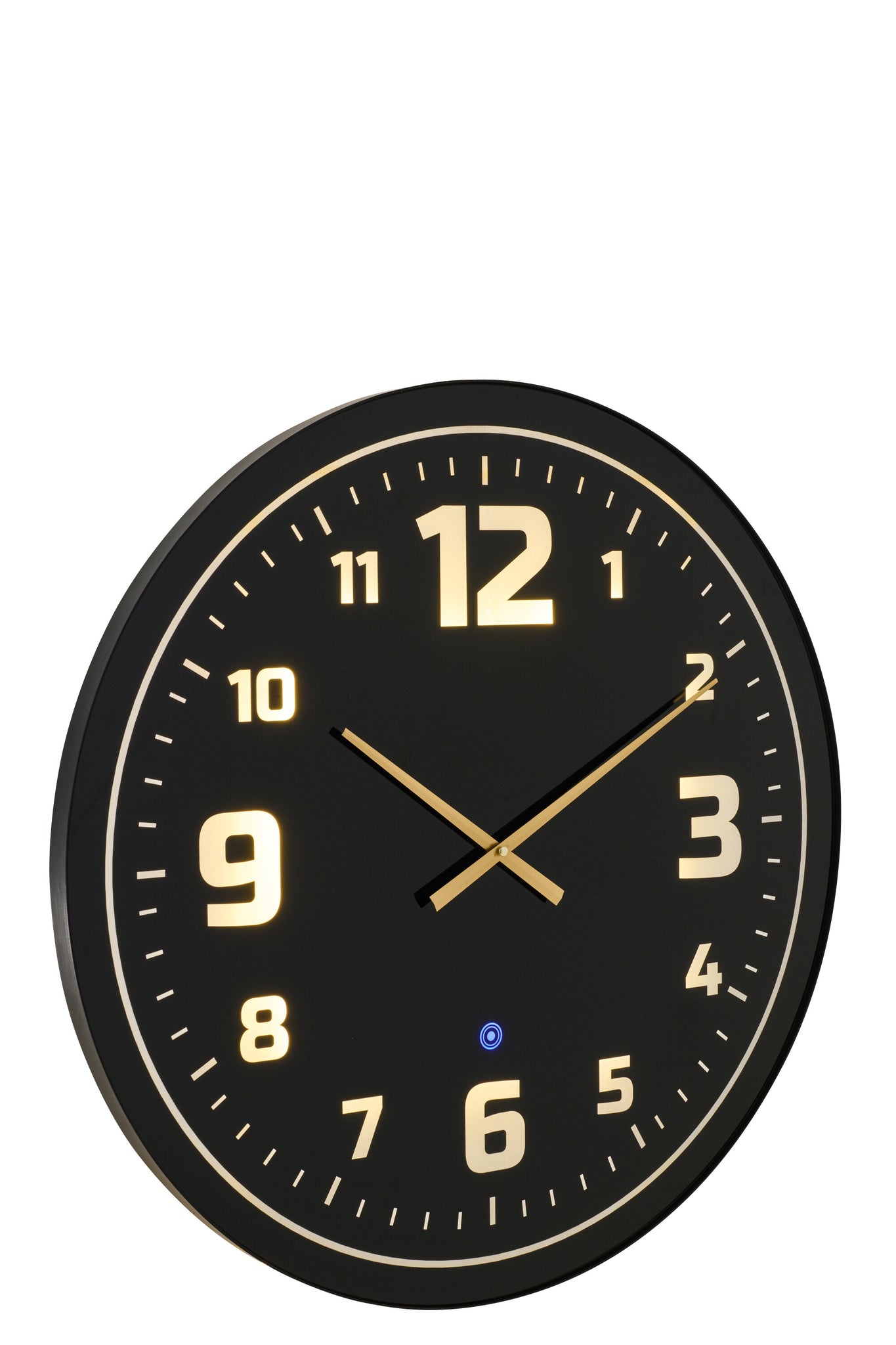 J-LINE WALL CLOCK LED YELLOW LIGHT GLASS BLACK - Tuincentrum Lopik