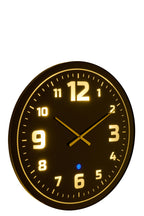 J-LINE WALL CLOCK LED YELLOW LIGHT GLASS BLACK - Tuincentrum Lopik