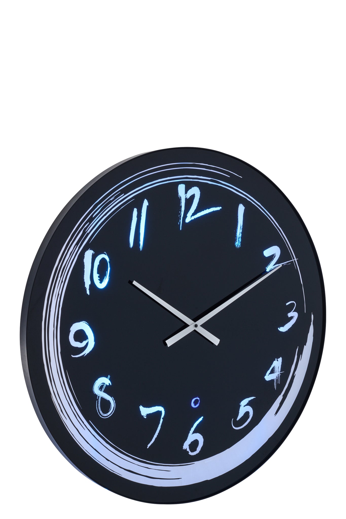 J-LINE WALL CLOCK LED BLUE LIGHT GLASS BLACK - Tuincentrum Lopik