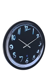 J-LINE WALL CLOCK LED BLUE LIGHT GLASS BLACK - Tuincentrum Lopik