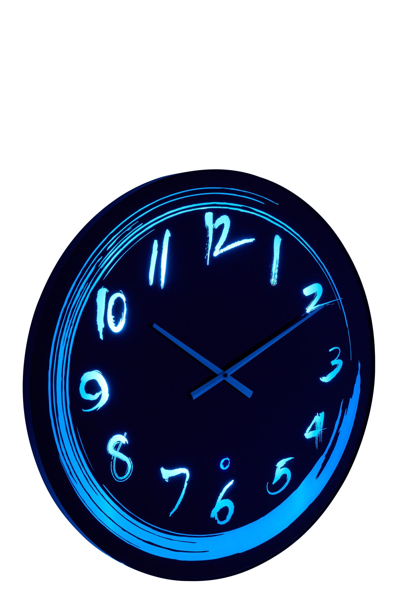 J-LINE WALL CLOCK LED BLUE LIGHT GLASS BLACK - Tuincentrum Lopik