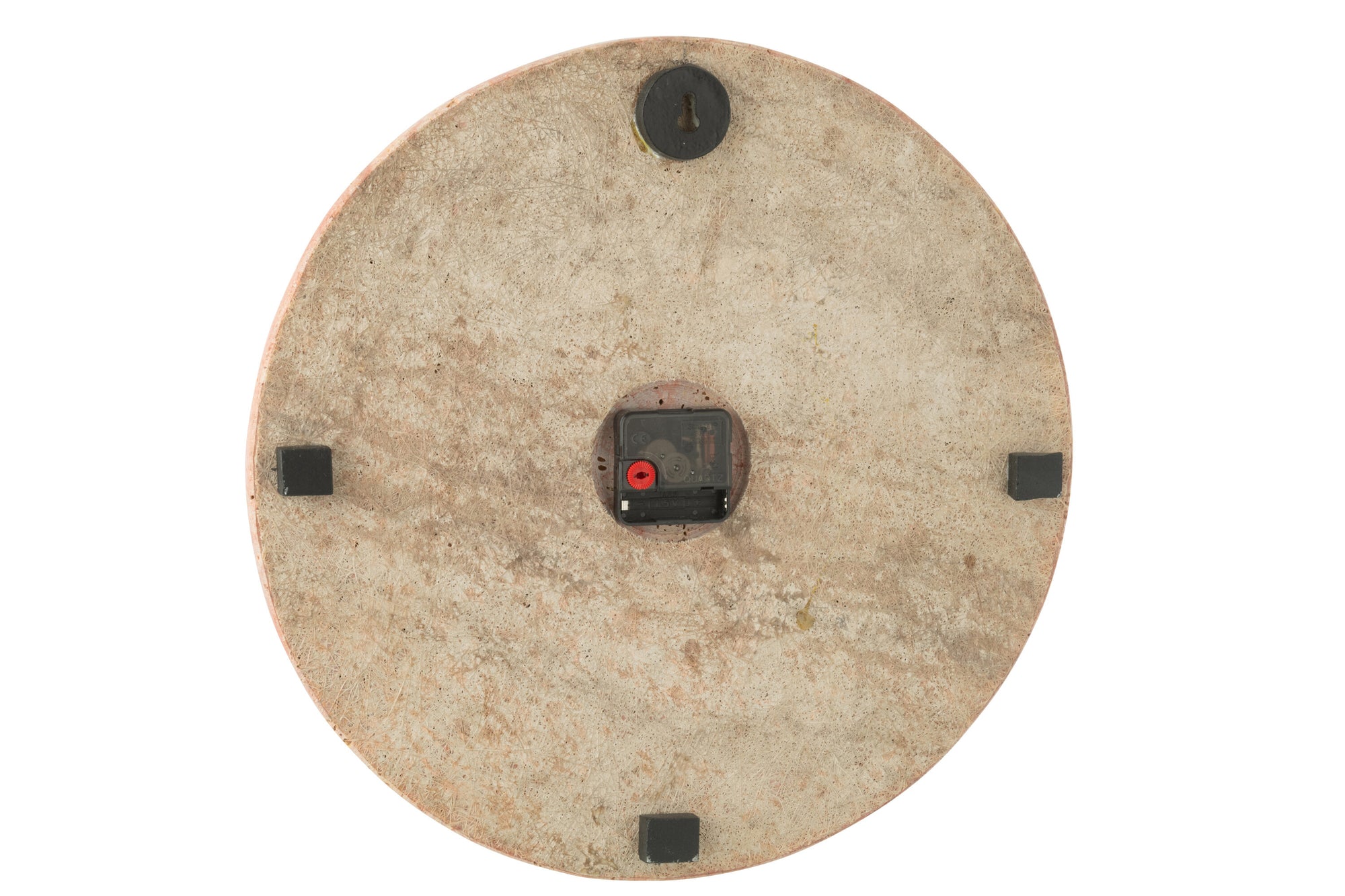 J-LINE WANDKLOK ROND MARMER TERRACOTTA/ZWART - Tuincentrum Lopik