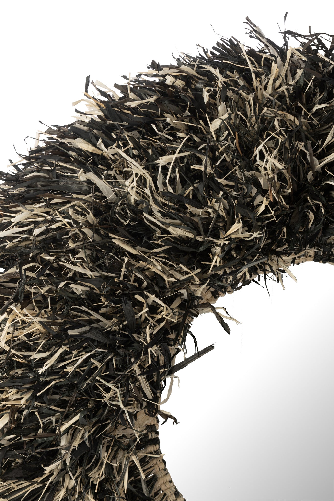 J-LINE WANDSPIEGEL ROND SISAL ZWART/WIT - Tuincentrum Lopik