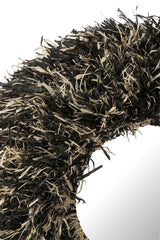 J-LINE WANDSPIEGEL ROND SISAL ZWART/WIT - Tuincentrum Lopik