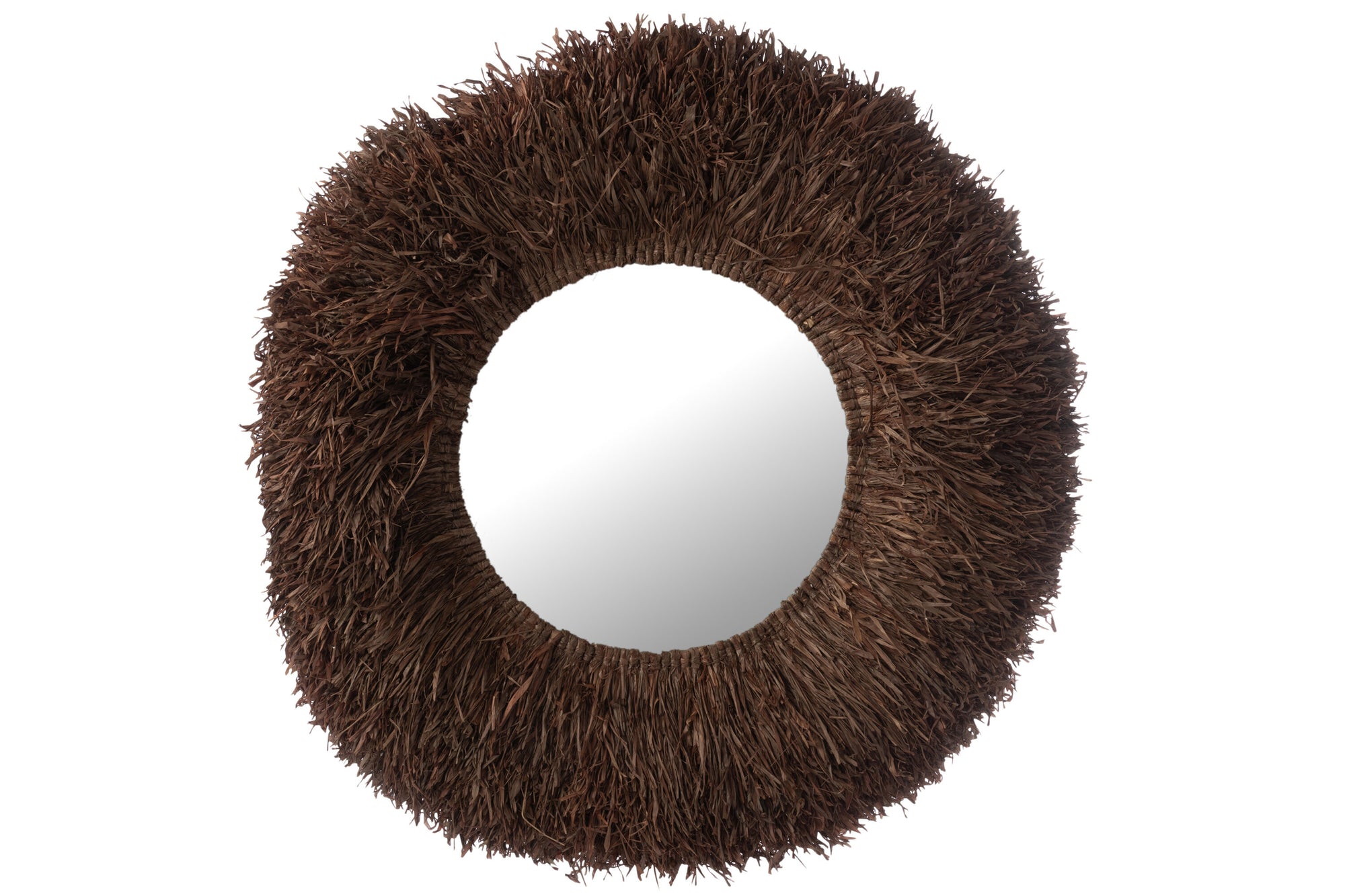 J-LINE WANDSPIEGEL ROND SISAL DONKERBRUIN - Tuincentrum Lopik