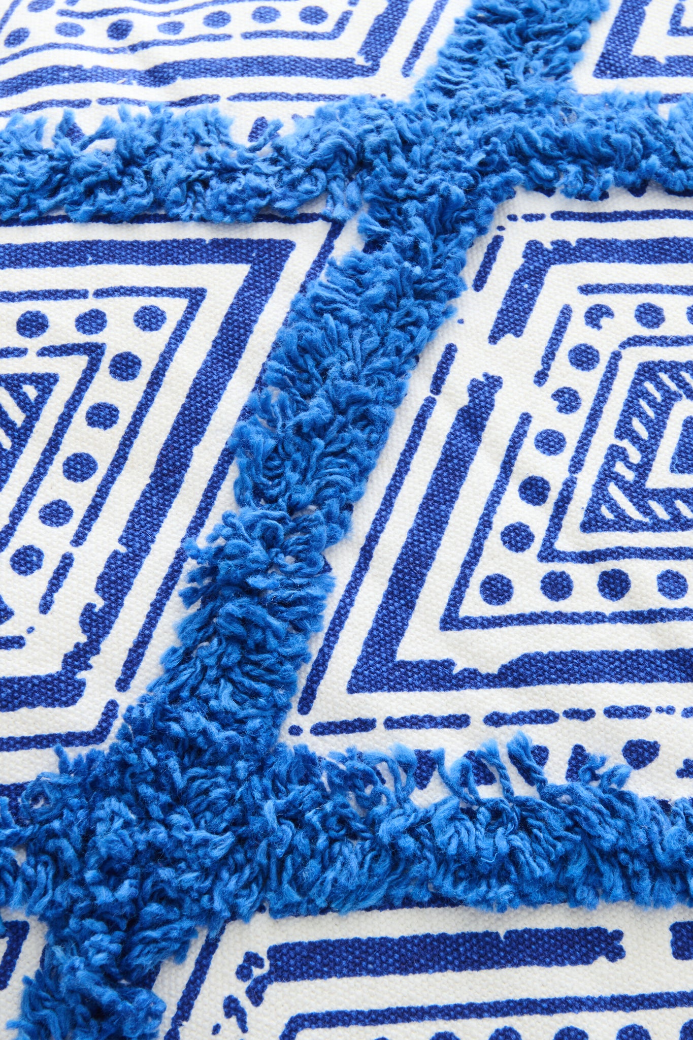 J-LINE KUSSEN ORIENTAALS PATROON KATOEN BLAUW/WIT - Tuincentrum Lopik