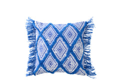 J-LINE KUSSEN ORIENTAALS PATROON KATOEN BLAUW/WIT - Tuincentrum Lopik