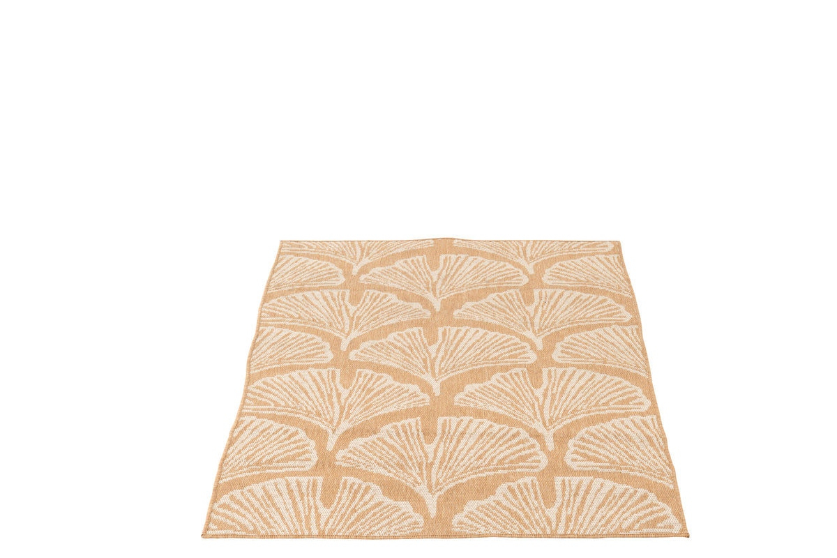 Rug Outdoor Leaves Polypropylene White/Natural - Tuincentrum Lopik