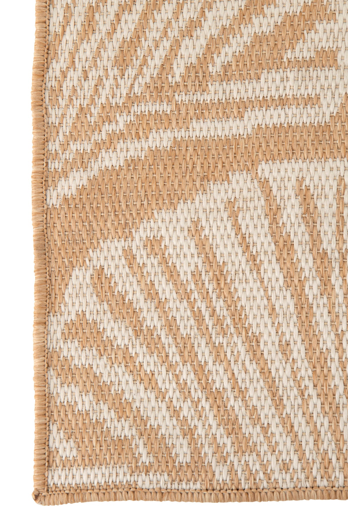 Rug Outdoor Leaves Polypropylene White/Natural - Tuincentrum Lopik