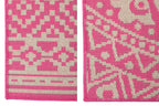 J-LINE BUITENKLEED MOZAÏEK POLYPROPYLENE ROZE/WIT 170 X 120 CM SET VAN 2 - Tuincentrum Lopik