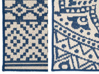 Rug Outdoor Mosaic Polypropylene Dark Blue/White Assortment Of 2 - Tuincentrum Lopik