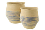 J-LINE SET OF 2 BASKET STRIPED SEAGRASS NATURAL/BLUE
