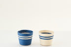 J-LINE BLOEMPOT GESTREEPT PAPIER WIT/DONKERBLAUW - EXTRA SMALL - SET VAN 2 - Tuincentrum Lopik
