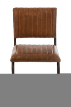 J-LINE MODERNE STOEL LEER/METAAL COGNAC - Tuincentrum Lopik