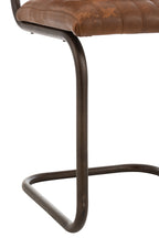 J-LINE MODERNE STOEL LEER/METAAL COGNAC - Tuincentrum Lopik
