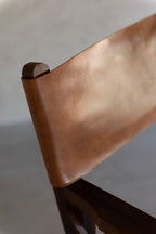 Directe stoel opvouwbaar hout/leer cognac Xx - Tuincentrum Lopik