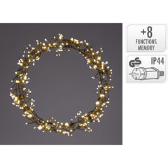Ceruzo Kerstring Met Verlichting - 400 Led - Ø48 Cm - Warm Wit - 8 Lichtfuncties - Voor Binnen En Buiten
