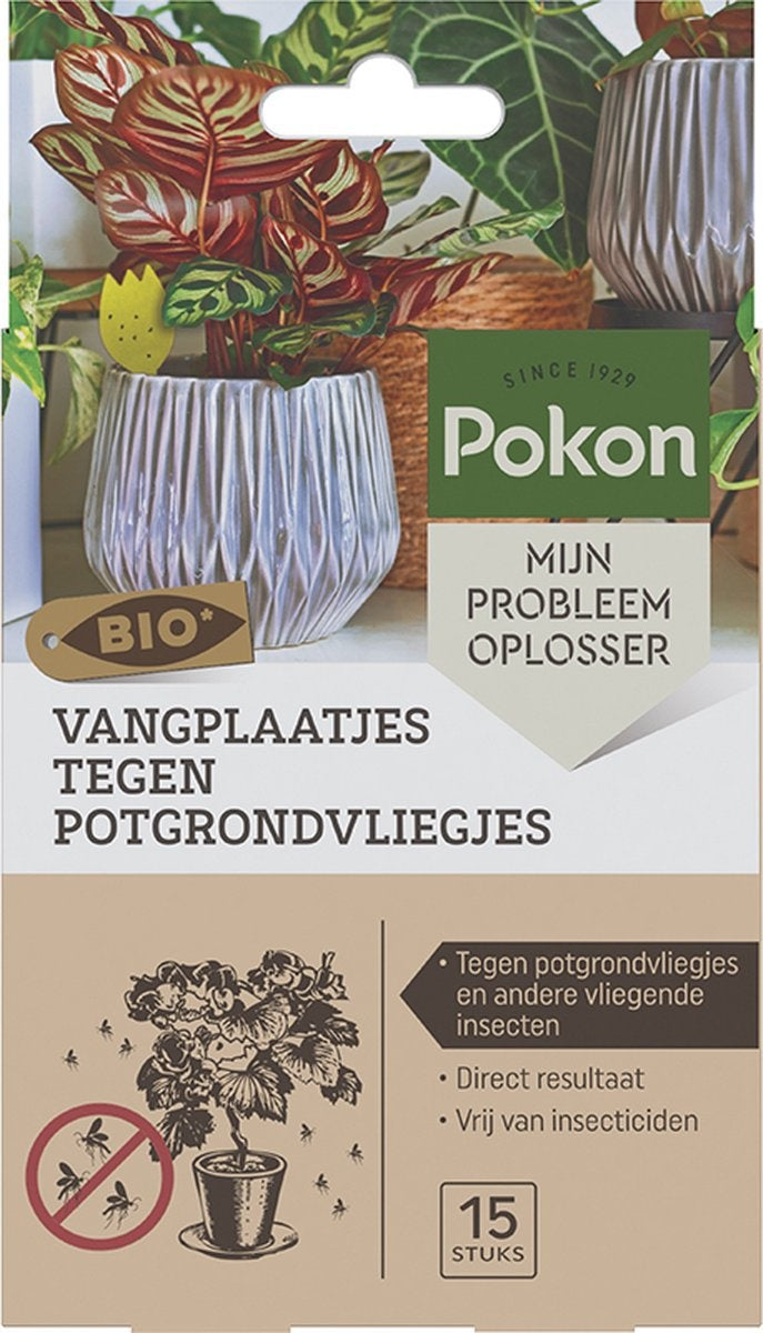 BIO VANGPLAATJES TEGEN POTGROND VLIEGJES 15 STUKS
