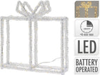 Kerstverlichting Kado - 80 Led - 23 Cm Hoog - Timer - Op Batterijen - Buiten En Binnen