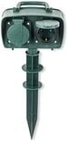 NEDIS 2-VOUDIGE TUIN STEKKERDOOS GROEN MET GRONDPEN 1.5 METER SNOER